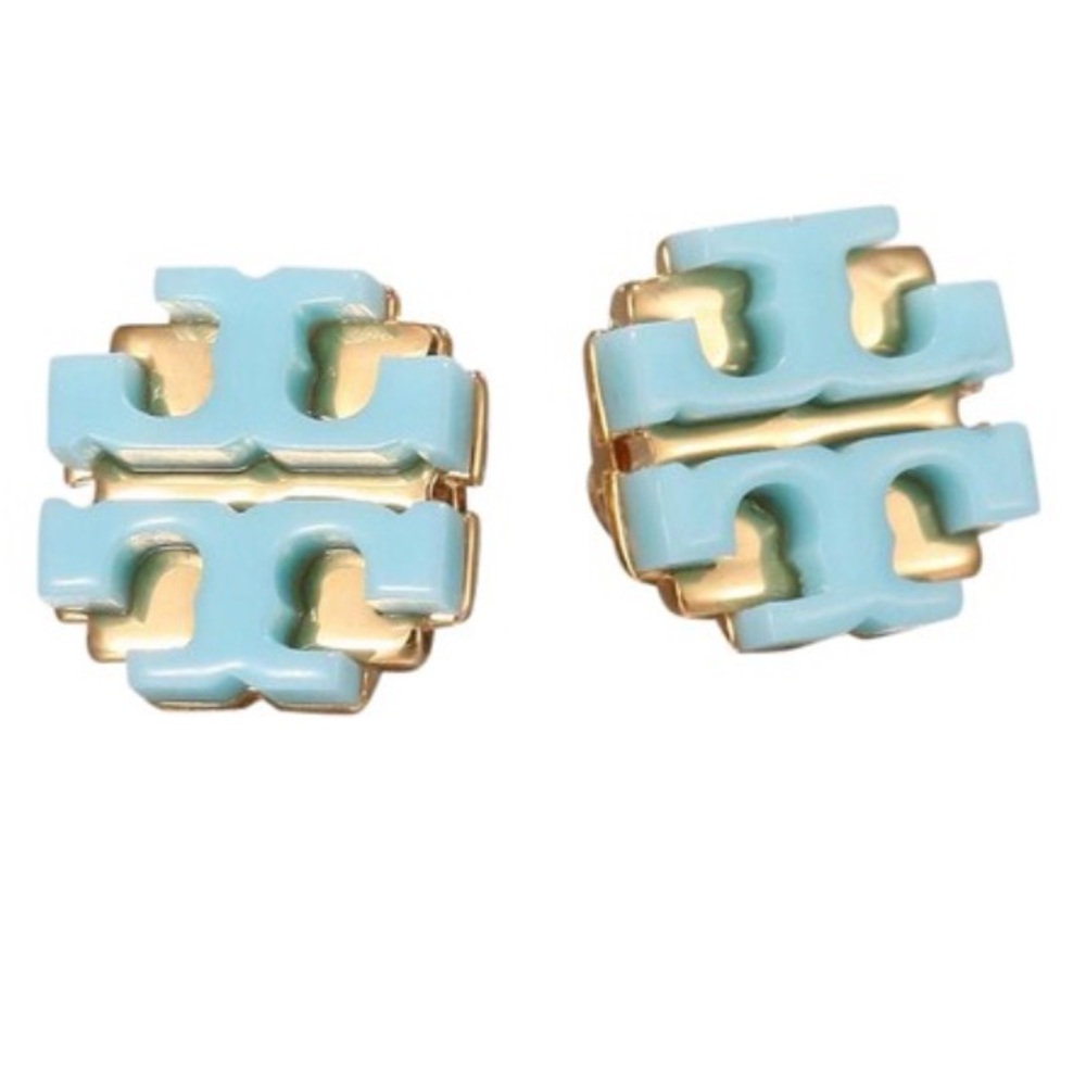 Enamel Large T Logo Stud Tory Burch
